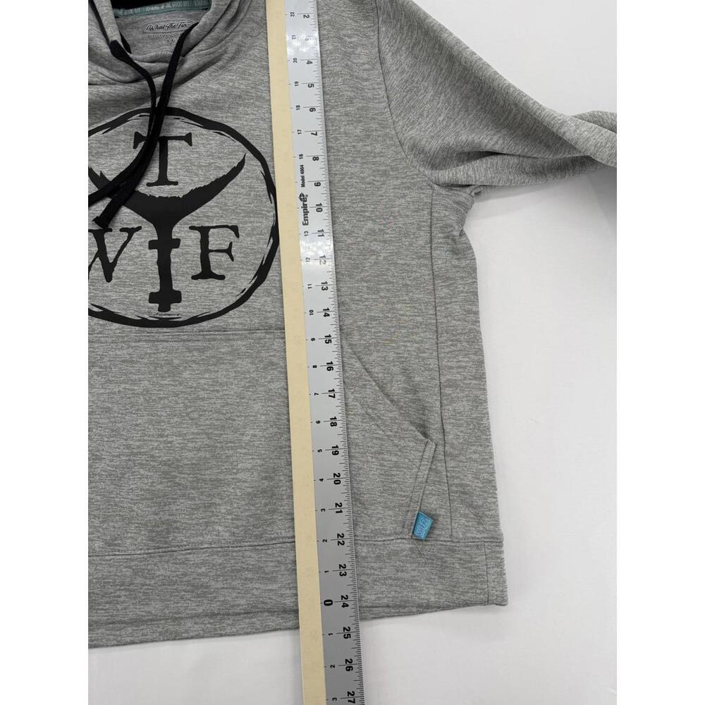 What The Fin Performance Fabric Hoodie Medium Gray Casual Fit Polyester - Picture 9 of 10